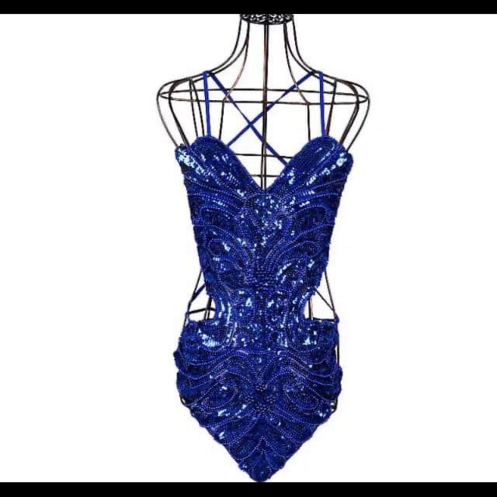 Brand new Sequins lace up back bib top One Size